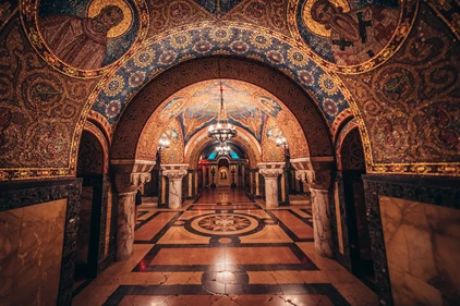Topola Oplenac , Serbia, Interior of orthodox St George's Church at Oplenac