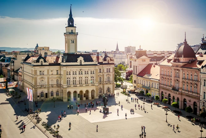 Novi Sad, Serbia - Main Square And City Hall Of Novi Sad, Serbia