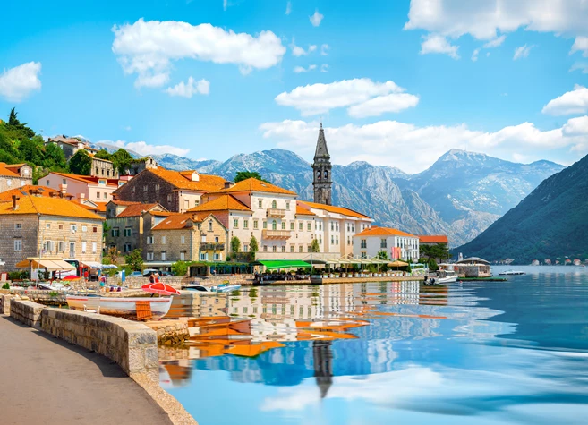 Historic city of Perast at Bay of Kotor