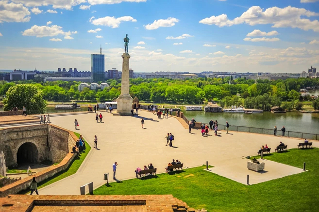 View of new Belgrade from the KAlemegdan fortress plateau