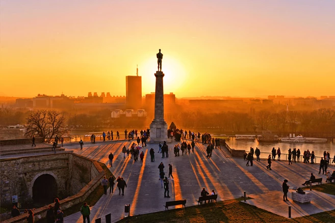 Belgrade, kalemegdan fortress sunset