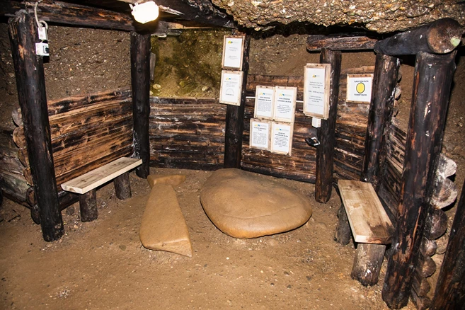 megalithic blocks inside mysterious Ravne tunnels