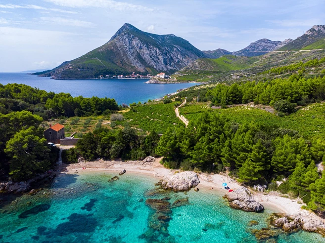 Mediterranean bay on the peljesac peninsula