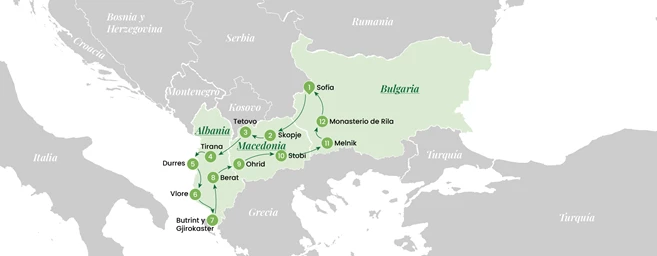 Circuito Albania, Bulgaria y Macedonia