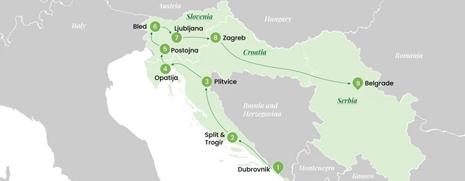 From Croatia to Serbia via Slovenia