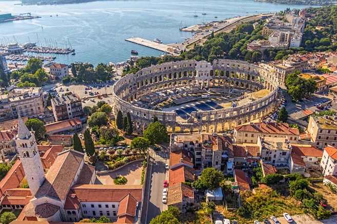 Roman time arena in Pula, detail, Croatia