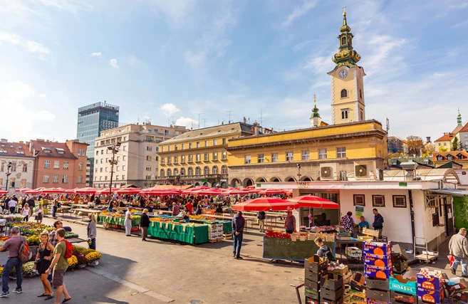 Zagreb,Croatia - Dolac farmer market in Zagreb, Croatia