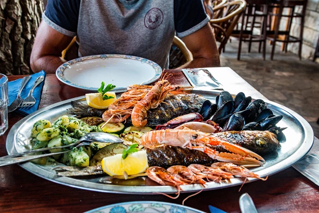 sea food plate in Croatia