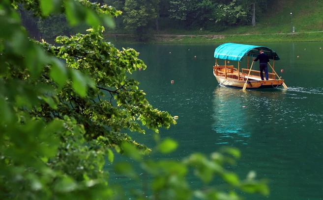 Boat on Lake Bled, Slovenia