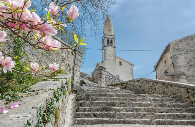 Medieval town of Stanjel in Slovenian Karst region