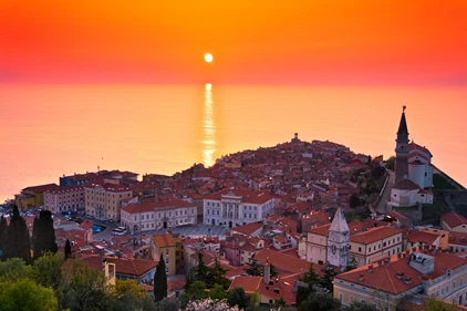 Sunset over the Slovenian Coast (Piran)