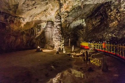 Underground tourist train in Postojna cave, Slovenia