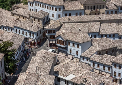 Downtown of Gjirokaster, a UNESCO World Heritage site in south of Albania