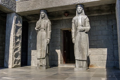 LOVCEN National Park, Montenegro - Entrance to the mausoleum of Petar II Petrovic Njegos