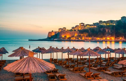 Old Town, Ulcinj, Montenegro by night