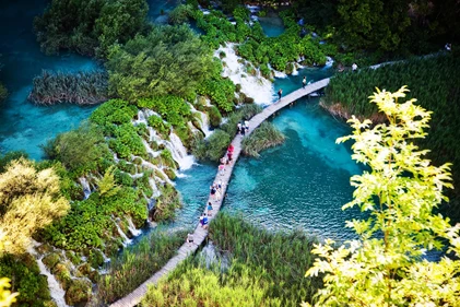 beautiful waterfalls in Plitvice Lakes National Park, Croatia