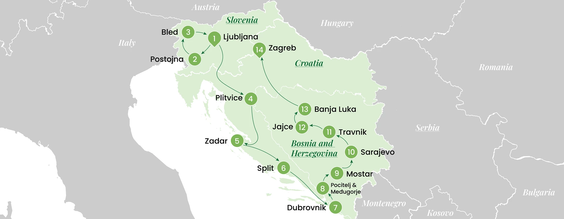 Slovenia, Croatia, Bosnia and Herzegovina tour